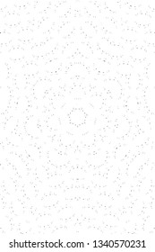 Abstract black and white painted kaleidoscopic background. Futuristic psychedelic hypnotic grunge backdrop pattern with texture. Ethnic floral ornamental mandala. Vintage geometric vector overlay