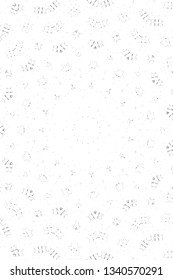 Abstract black and white painted kaleidoscopic background. Futuristic psychedelic hypnotic grunge backdrop pattern with texture. Ethnic floral ornamental mandala. Vintage geometric vector overlay