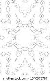 Abstract black and white painted kaleidoscopic background. Futuristic psychedelic hypnotic grunge backdrop pattern with texture. Ethnic floral ornamental mandala. Vintage geometric vector overlay