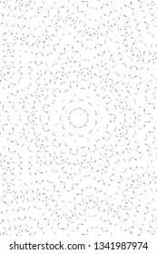 Abstract black and white painted kaleidoscopic background. Futuristic psychedelic hypnotic grunge backdrop pattern with texture. Ethnic floral ornamental mandala. Vintage geometric vector overlay