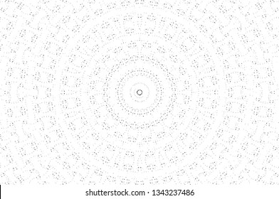 Abstract black and white painted kaleidoscopic background. Futuristic psychedelic hypnotic grunge backdrop pattern with texture. Ethnic floral ornamental mandala. Vintage geometric vector overlay