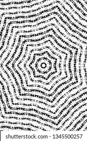 Abstract black and white painted kaleidoscopic background. Futuristic psychedelic hypnotic grunge backdrop pattern with texture. Ethnic floral ornamental mandala. Vintage geometric vector overlay