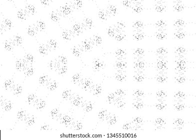 Abstract black and white painted kaleidoscopic background. Futuristic psychedelic hypnotic grunge backdrop pattern with texture. Ethnic floral ornamental mandala. Vintage geometric vector overlay
