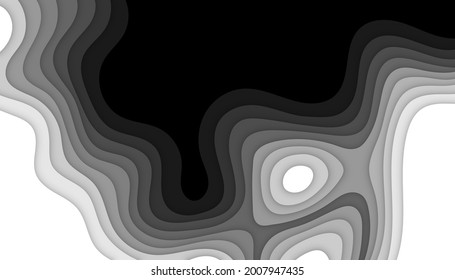 Abstract black and white papercut background