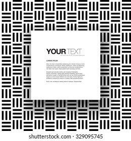 Abstract black and white pattern background with simple white square text box design with your content 
Eps 10 stock vector illustration 