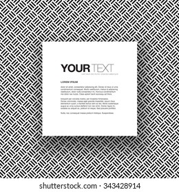 Abstract black and white pattern background with simple white square text box design with your content 
Eps 10 stock vector illustration 