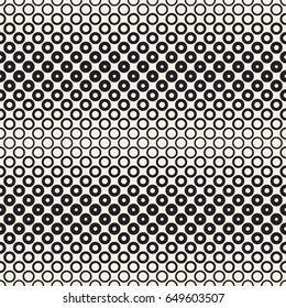 Abstract black and white pattern background. Seamless geometric circle halftone. Stylish modern texture