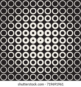 Abstract black and white pattern background. Seamless geometric circle halftone. Stylish modern texture