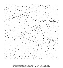 An abstract black and white pattern composed of numerous short, wavy lines creating a dynamic and modern textured background