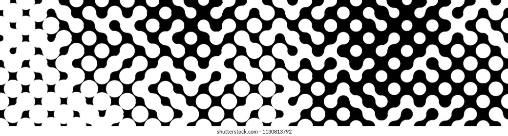 Abstract black and white pattern consisting of a circles of different size.Vector illustration of a dotted background. Retro geometric backdrop.