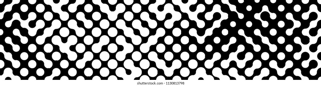 Abstract black and white pattern consisting of a circles of different size.Vector illustration of a dotted background. Retro geometric backdrop.