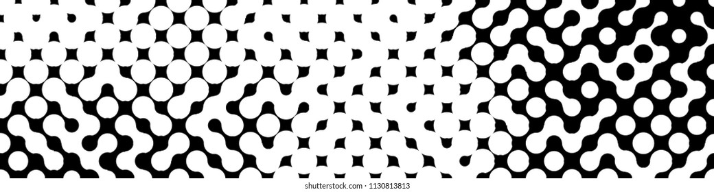 Abstract black and white pattern consisting of a circles of different size.Vector illustration of a dotted background. Retro geometric backdrop.