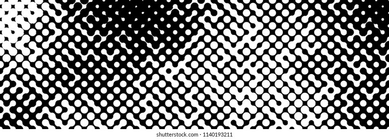 Abstract black and white pattern consisting of a circles of different size.Vector illustration of a dotted background. Retro geometric backdrop.