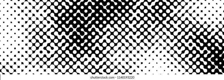 Abstract black and white pattern consisting of a circles of different size.Vector illustration of a dotted background. Retro geometric backdrop.