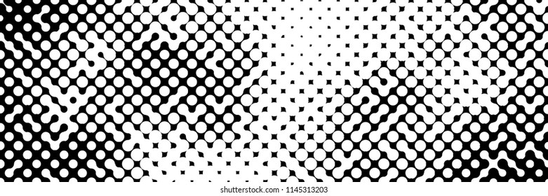 Abstract black and white pattern consisting of a circles of different size.Vector illustration of a dotted background. Retro geometric backdrop.