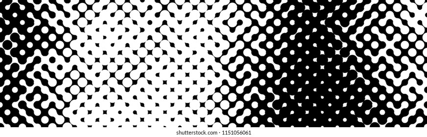 Abstract black and white pattern consisting of a circles of different size.Vector illustration of a dotted background. Retro geometric backdrop.