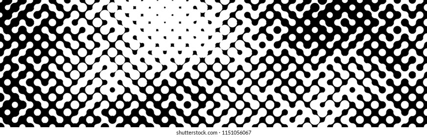 Abstract black and white pattern consisting of a circles of different size.Vector illustration of a dotted background. Retro geometric backdrop.