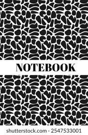 Abstract black and white pattern design, ideal for stationery, backgrounds, and school-themed projects