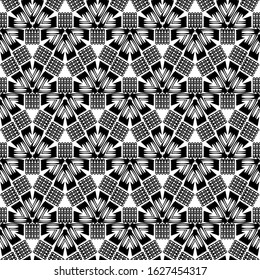 Abstract black and white pattern. Geometric oval and triangular shapes