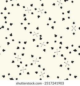 Abstract black and white pattern of geometric fragments.Vector seamless pattern design for textile, fashion, paper, packaging, wrapping and branding