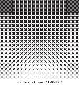 Abstract black and white pattern from geometric objects, halftone