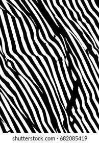 Abstract black and white pattern with irregular lines and streaks. Design elements for brushes, backgrounds, backdrops, Wallpapers, print. Contrast diagonal, slanted stripes Vector illustration