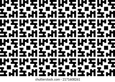 Resumen del patrón blanco y negro. Patrón geométrico monocromo sin fisuras. Formas repetitivas, elementos geométricos.