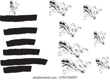 Abstractas patrón blanco y negro con Formas orgánicas dispersas y pinceladas Horizontales sobre un fondo blanco.