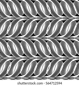 Abstract black and white pattern. Seamless guilloche background for diploma and certificate. Vector clip art.