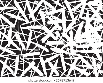 Abstract black and white pattern with sharp lines and random angles creating a striking visual effect