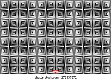 abstract black white pattern with square isolated on dark background. vector illustration