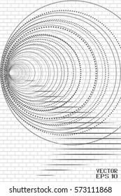 Abstract Black and White Pattern with Stripes. Structural Brick Wall with Stairs. Vector. 3D Illustration