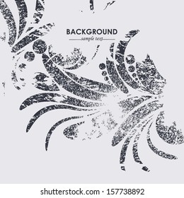 Abstract black and white pattern vector grunge background