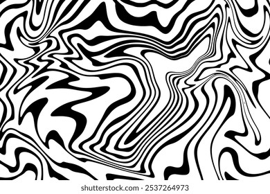 Abstractas patrón blanco y negro Fondo de diseño de motivo fluido de cebra o mármol