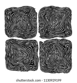 Abstract black white  patterns design elements isolated