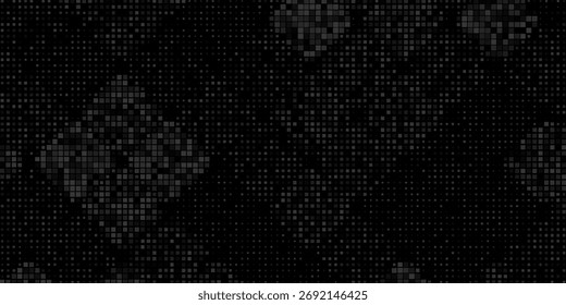Abstractas fondo de cuadrícula de píxeles en blanco y negro. Fondo de patrón de píxeles cuadrados