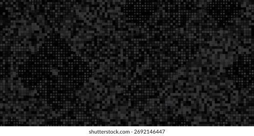 Abstract black and white pixel grid background. Square pixels pattern backdrop