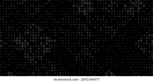 Abstractas fondo de cuadrícula de píxeles en blanco y negro. Fondo de patrón de píxeles cuadrados. Ilustración vectorial