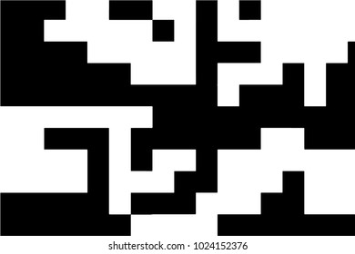 Abstract black white pixel pattern background. Bar code or qr code.
