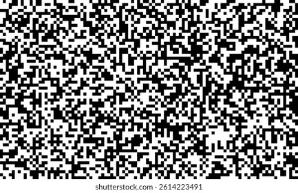 Abstract black and white pixelated texture.  Perfect for backgrounds, website designs, or representing data streams, technology, or digital chaos.