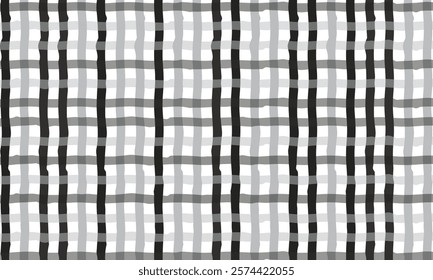 Abstract Black and White Plaid Pattern with Soft Gradients