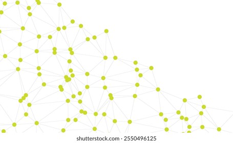 Abstract Black and White Polygonal Network Background with Connected Dots and Lines for Digital Applications