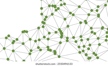 Abstract Black and White Polygonal Network Background with Connected Dots and Lines for Digital Applications