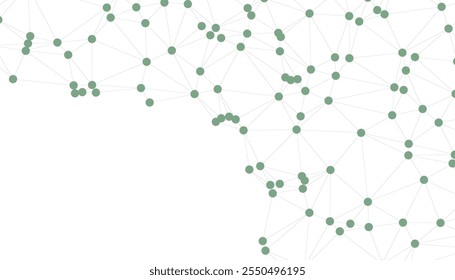 Abstract Black and White Polygonal Network Background with Connected Dots and Lines for Digital Applications