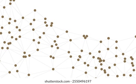 Abstract Black and White Polygonal Network Background with Connected Dots and Lines for Digital Applications