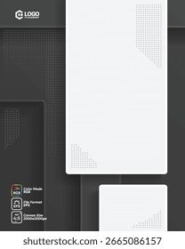 abstract black and white poster design template with dynamic shapes composition