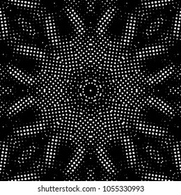 Abstract black and white  psychedelic kaleidoscopic seamless pattern.vector