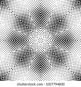 Abstract black and white  psychedelic kaleidoscopic seamless pattern.vector