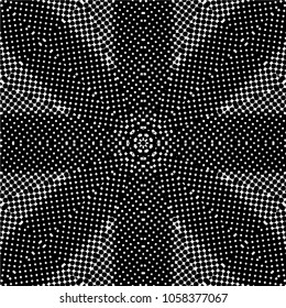 Abstract black and white  psychedelic kaleidoscopic seamless pattern.vector