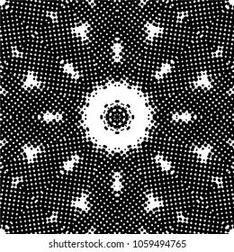 Abstract black and white  psychedelic kaleidoscopic seamless pattern.vector